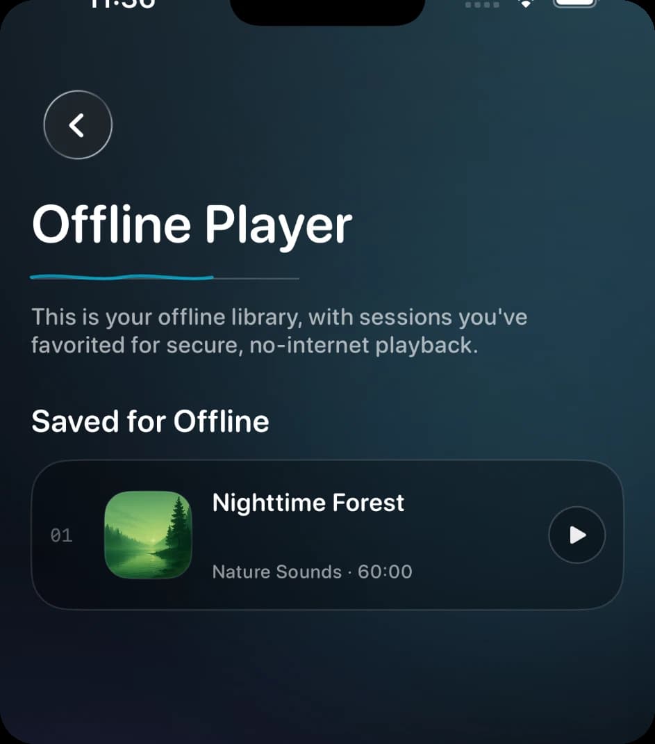 Quiet Harbour offline player with a saved sound